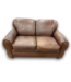 56527 Brown Leather Loveseat