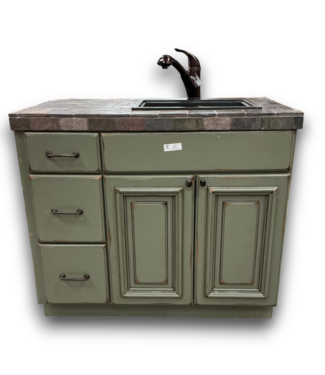 Bud's Warehouse 56528 Sage Green Vanity W/brick Top 42.5"w