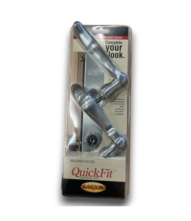 56532 Brushed Nickel Lockable Storm Door Handle Set
