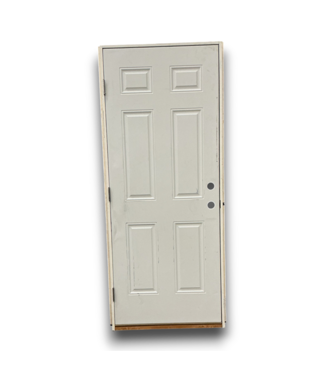 56535 32 X 80 Prehung 6 Panel White Exterior Door