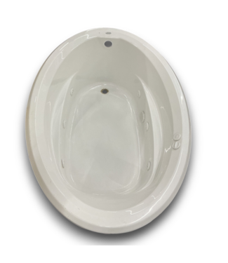 Bud's Warehouse 56539 Signature Oval Whirlpool White Bathtub Right Drain