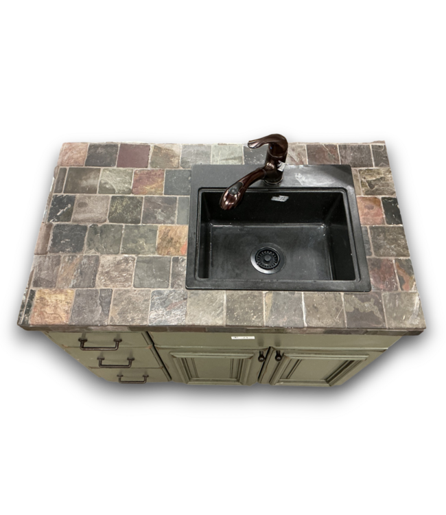 56528 Sage Green Vanity W/brick Top 42.5"w