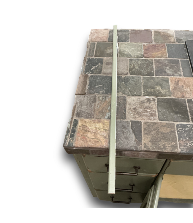 56528 Sage Green Vanity W/brick Top 42.5"w