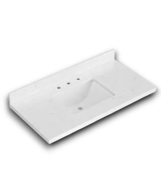 Bud's Warehouse 56566 Quartz Carrara Sink Top W/backsplash 42"