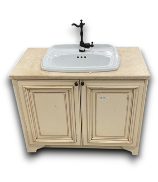 Bud's Warehouse 56568 39 X 31 Cream Distressed Look Bath Vanity