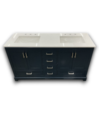 Bud's Warehouse 56569 Navy Blue Double Vanity W/top 60"