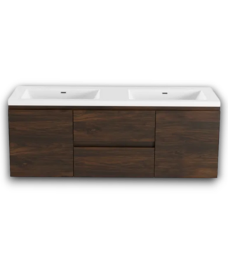 Bud's Warehouse 56575 Rosewood Floating Vanity W/acrylic Top 59"