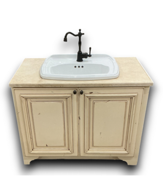 Bud's Warehouse 56576 39 X 31 Cream Distressed Bathroom Vanity