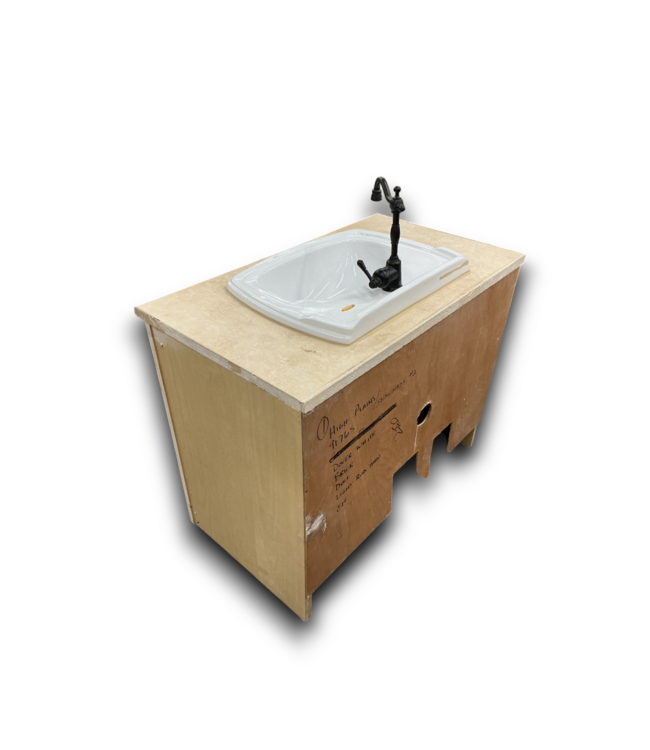 56568 39 X 31 Cream Distressed Look Bath Vanity