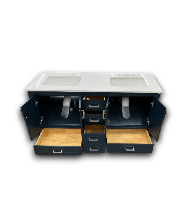 56569 Navy Blue Double Vanity W/top 60"
