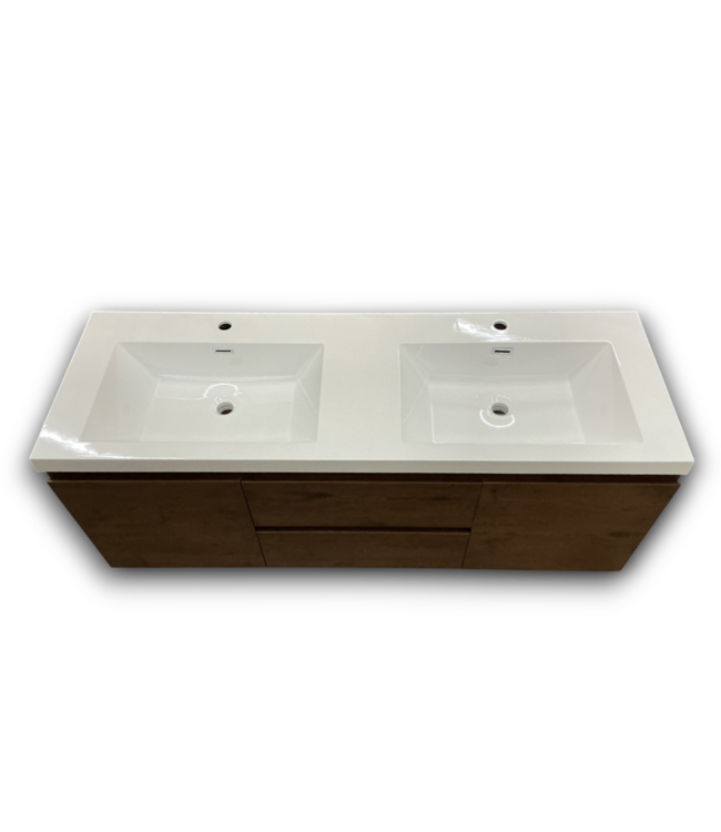 56575 Rosewood Floating Vanity W/acrylic Top 59"