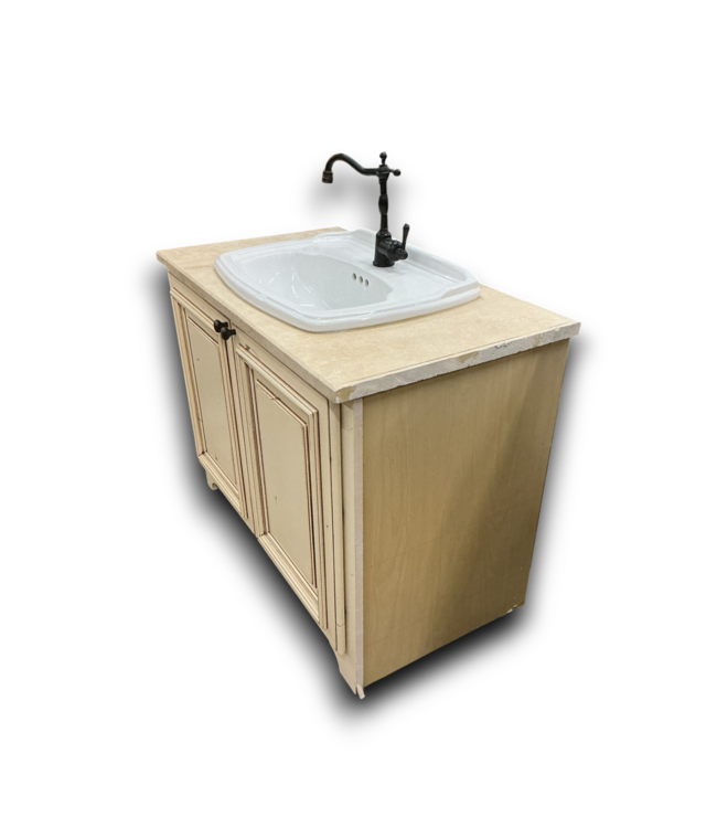 56576 39 X 31 Cream Distressed Bathroom Vanity