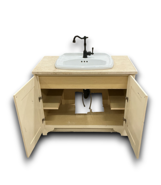 56576 39 X 31 Cream Distressed Bathroom Vanity