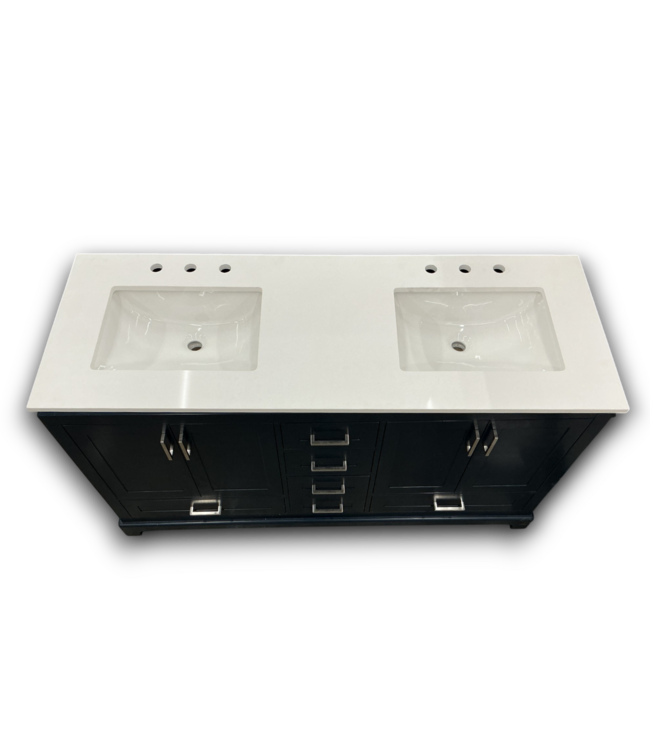 56569 Navy Blue Double Vanity W/top 60"