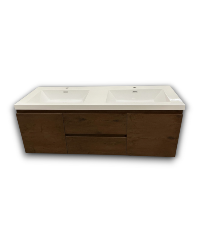 56575 Rosewood Floating Vanity W/acrylic Top 59"