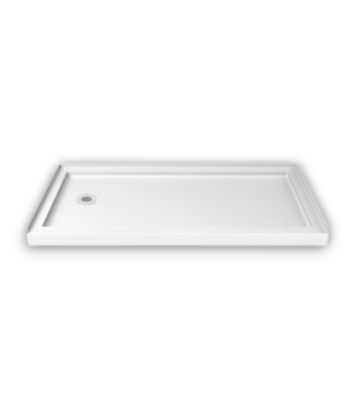 Bud's Warehouse 56589 Slimline Left Drain White Acrylic Shower Base