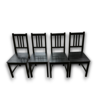Bud's Warehouse 56631 Set Of 4 Black Dining Chairs