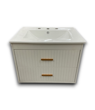 Bud's Warehouse 56635 White 24" Floating Bathroom Vanity With Top