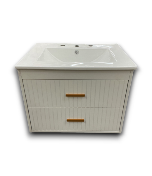 Bud's Warehouse 56635 White 24" Floating Bathroom Vanity With Top