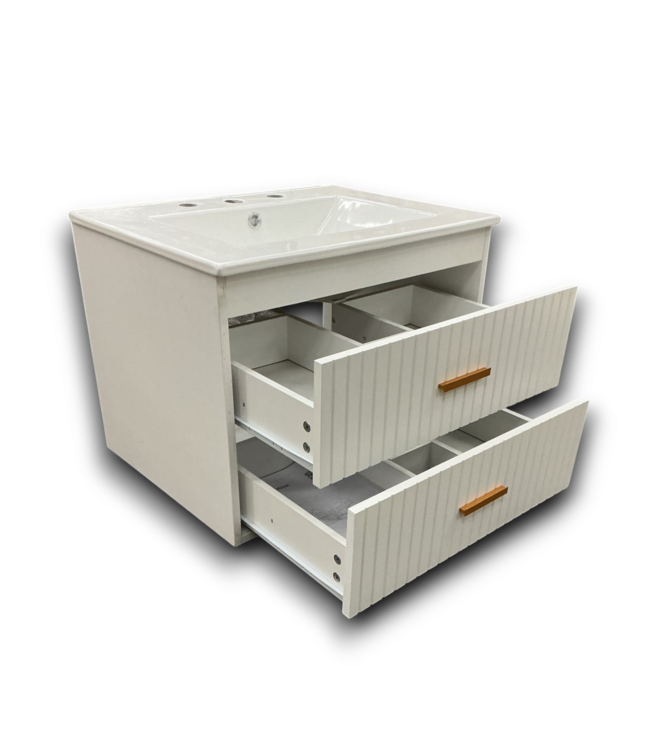 56635 White 24" Floating Bathroom Vanity With Top