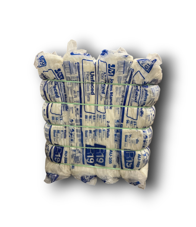 56646 Sound Control R-19 Wall Unfaced Fiberglass Batt Insulation 4 Pack