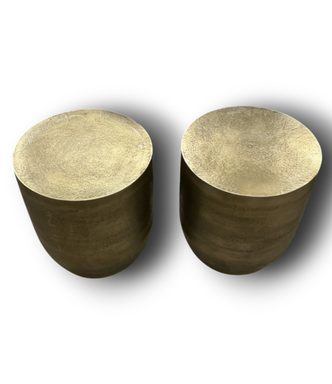56653 Metal Drum Side Tables Set Of 2