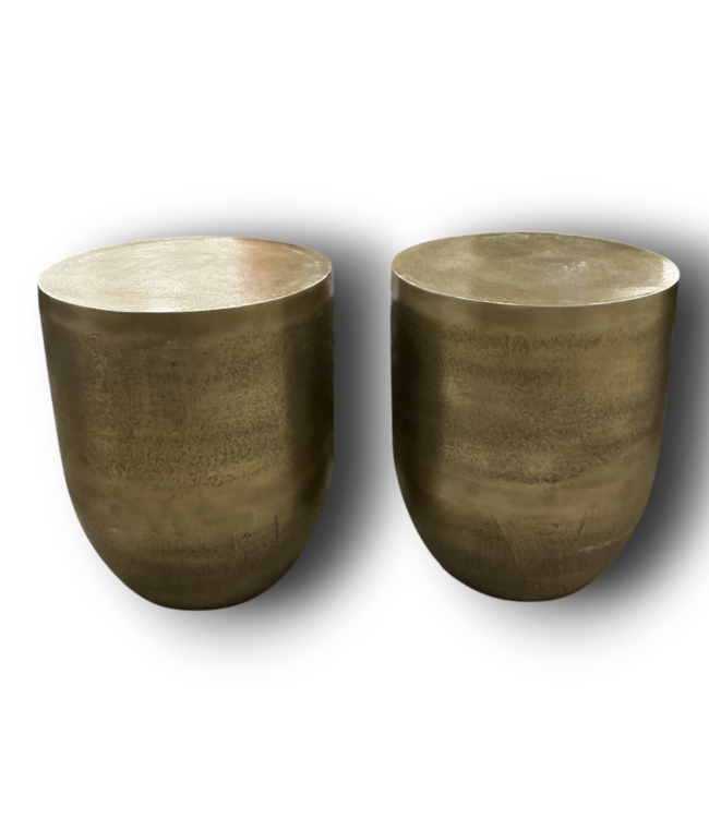 56653 Metal Drum Side Tables Set Of 2