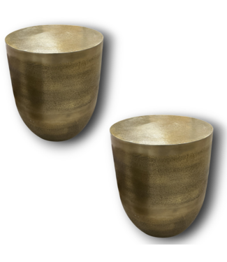 Bud's Warehouse 56653 Metal Drum Side Tables Set Of 2