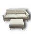 56669 Cream Upholstered Sofa & Ottoman