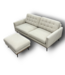 56669 Cream Upholstered Sofa & Ottoman