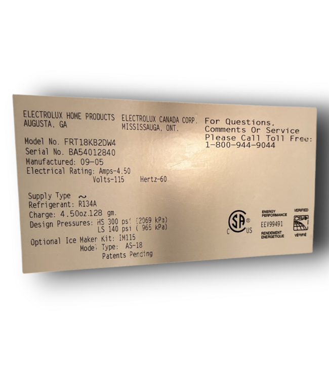 56664 White Top Freezer Refrigerator
