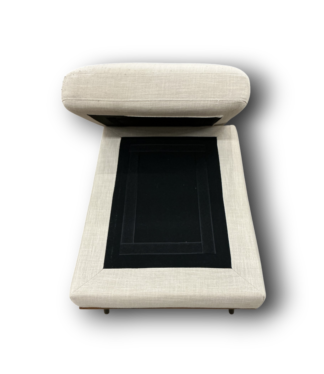 56669 Cream Upholstered Sofa & Ottoman