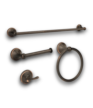 Bud's Warehouse 56694 Antique Bathroom Hardware 4 Piece Set Brushed Oil Rubbed Bronze