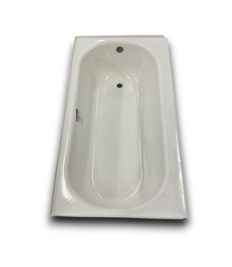 Bud's Warehouse 56699 Pro Steel Rectangle Alcove Right Drain Soaking Bathtub