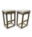 56701 Gold Metal Bar & Counter Stool With Fabric Seat Set Of 2