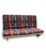 56706 Wooden Frame Futon With Southwestern-style Pattern Mattress Cover