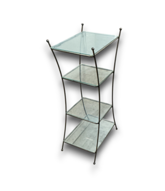 Bud's Warehouse 56708 41” High Decorative Glass Shelving Unit