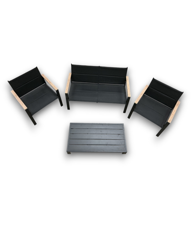 56709 Black Outdoor Furniture - Chairs & Cofee Table
