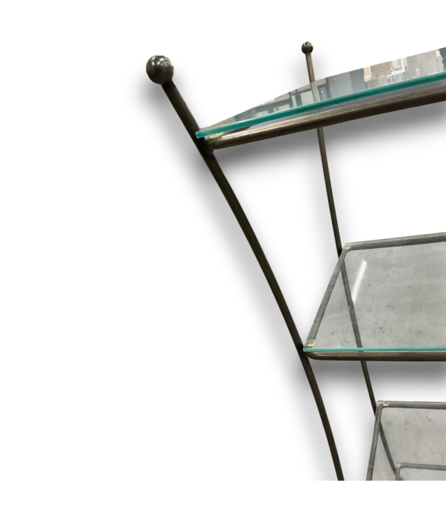 56708 41” High Decorative Glass Shelving Unit