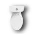 56716 White Elongated Toilet 2-pc Toilet