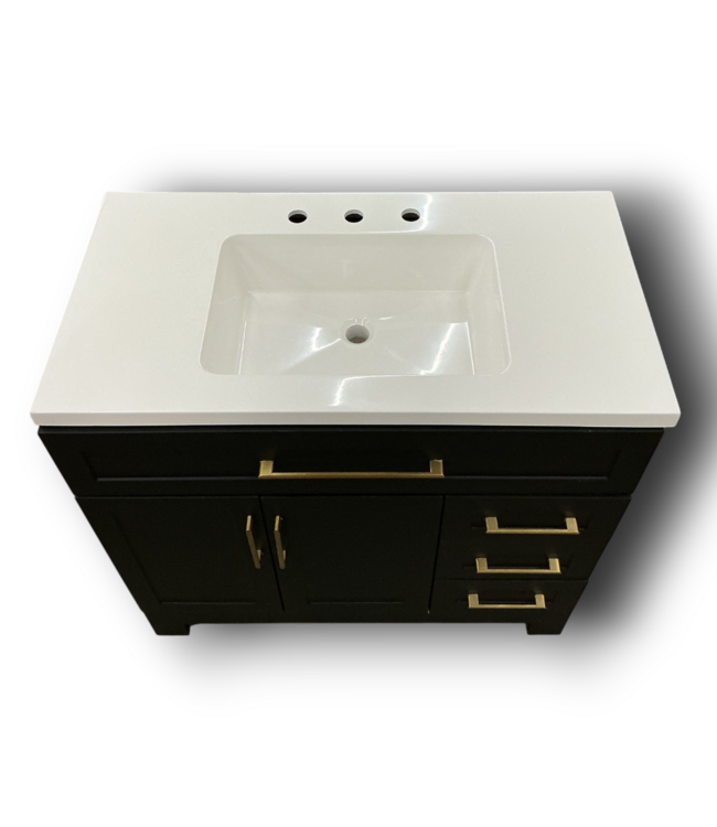 56717 Black Bathroom Vanity 36"