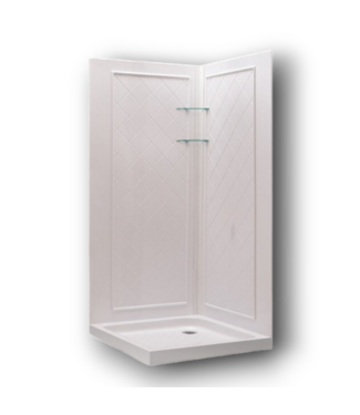 Bud's Warehouse 56718 40 X 40 In. White Corner Bathe Walls - Glue On