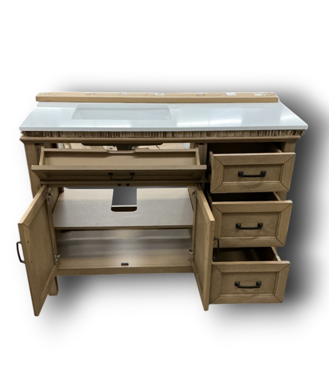 56724 Clear Oak Single Vanity W/stone Top 48"