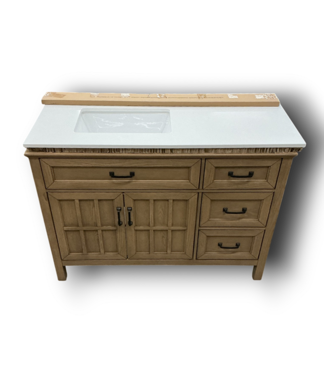 56724 Clear Oak Single Vanity W/stone Top 48"