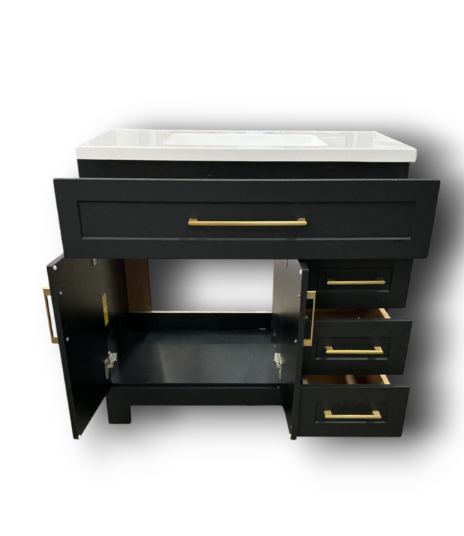 56717 Black Bathroom Vanity 36"