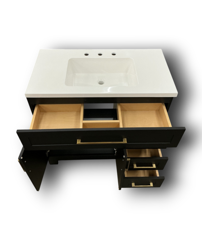 56717 Black Bathroom Vanity 36"