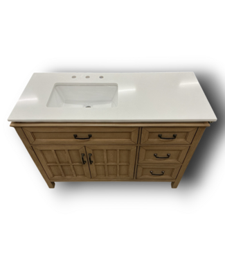 Bud's Warehouse 56724 Clear Oak Single Vanity W/stone Top 48"