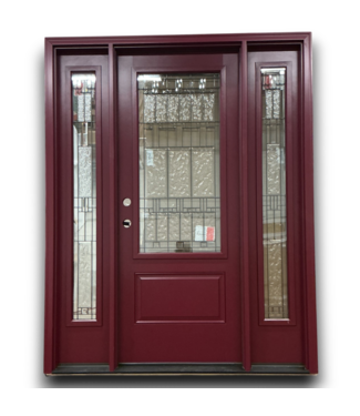 Bud's Warehouse 56727 32 X 80 Maroon Side Light Prehung Exterior Door