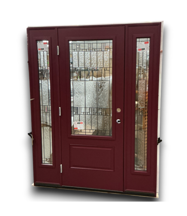 56727 32 X 80 Maroon Side Light Prehung Exterior Door