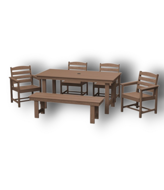 Bud's Warehouse 56750 Outdoor Brown 6-piece Hdpe Patio Dining Set